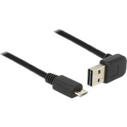 DeLock Angle (90) USB 2.0 to micro USB Cable Μαύρο 1m (83535)