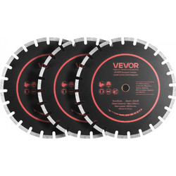 Λεπίδες διαμαντιών VEVOR 359 mm, Σετ 3 λεπίδων πριονιού σκυροδέματος, Άξονας 25,4 mm, Διαμαντένια τμήματα υψηλής σκληρότητας, Πυρήνας χάλυβα 65Mn, Ξηρή υγρή κοπή, Καθαρές άκρες για σκυρόδεμα, τοιχοποι