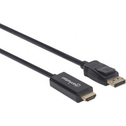 Manhattan 152662 Καλώδιο DisplayPort male - HDMI male 1m Μαύρο