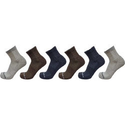 Columbia Athletic Solid Quarter Ανδρικές Κάλτσες Κοντές Dk Stone Htr Tobacco Charcoal 6Pack STCTCS