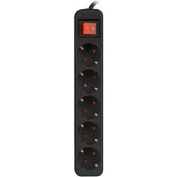 Lanberg Power Extension 1.5 m 5 Ac outlet(s) Indoor Black - (PS1-05F-0150-BK)