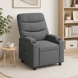 vidaXL Πολυθρόνα Relax Ανακλινόμενη Υφασμάτινη Σκούρο Γκρι 42051266