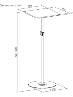 BRATECK βάση projector δαπέδου PRB-23P, έως 6kg