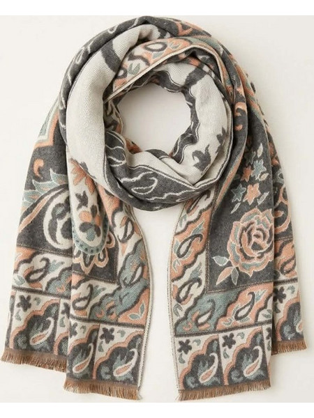 Linder Paisley Scarf in Grey