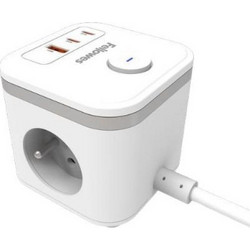 POWER CUBE TYPE F/WHITE 100137168 FELLOWES