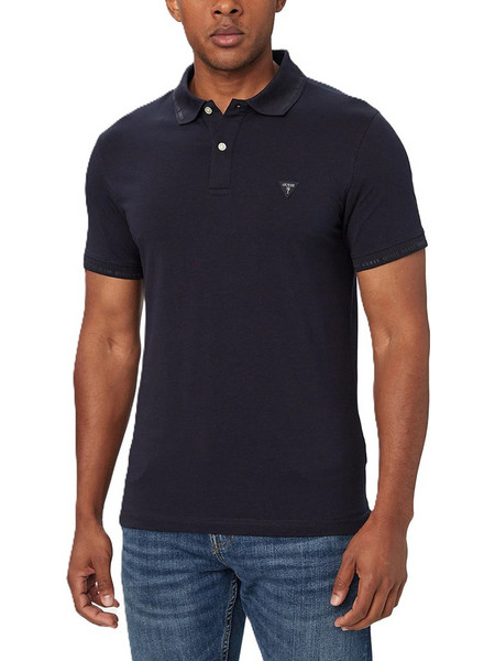 Guess Basic Jersey Ανδρική Μπλούζα Polo Κοντομάνικη Μαύρη M6YP66K4394