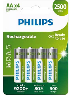 Philips Rechargeable AA 2500mAh 4τμχ