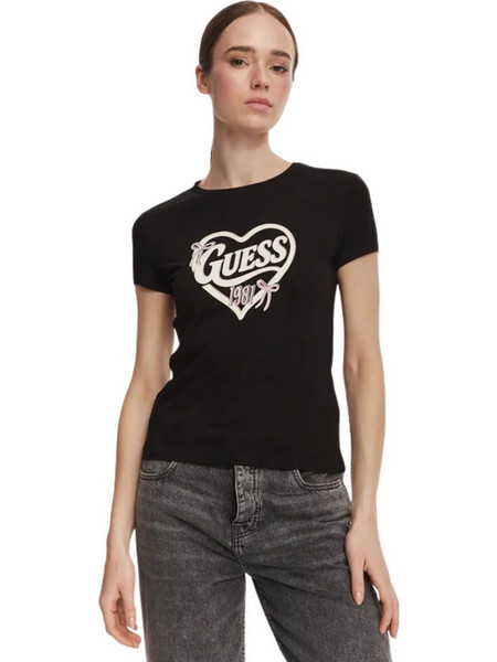 Guess Γυναικείο T-Shirt Slim Fit V6YI09K4276-JBLK Μαύρο