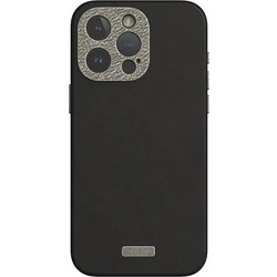 Moshi Napa Leather Back Cover with MagSafe Midnight Black (iPhone 15 Pro Max)