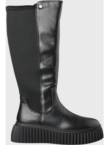 ENVIE ΓΥΝΑΙΚΕΙΑ ΥΠΟΔΗΜΑΤΑ ΣΥΝΘΕΤΙΚΗ ΜΠΟΤΑ PU+ELASTIC ΜΕ CHUNKY ΕΛΑΣΤΙΚΗ ΣΟΛΑ ΠΛΑΤΦΟΡΜΑ E59-24029-BLACK Black