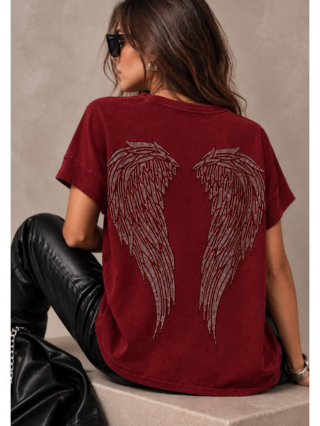 casual t-shirt Angel μπορντώ