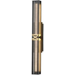 ΑΠΛΙΚΑ TOIXOY ΑΛΟΥΜΙΝΙΟΥ LED 13W 780Lm 3000K 600X100mm ΜΑΥΡΟ -ΧΡΥΣΟ ARTE ILLUMINA LUIS