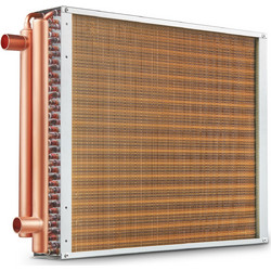 VEVOR 18"x 20"/45,7 x 50,8 cm Εναλλάκτης Θερμότητας Νερού-Αέρα 3 Σειρών 3/8"/ 1 cm Χάλκινες Θύρες 242 Πτερύγια CPGSHRQ18200VCZ68V0