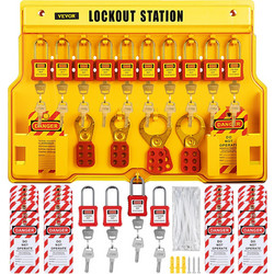 VEVOR 58 Τεμαχίων Κιτ Lockout Tagout, Κιτ Ηλεκτρικής Ασφάλειας LOTO Περιλαμβάνει Λουκέτα, Σταθμό Ασφάλισης, Ασφάλειες, Ετικέτες & Δεματικά, Εργαλεία Ασφαλείας Lockout Tagout για Βιομηχανική Χρήση, Ηλε