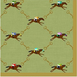 Xαρτοπετσέτες Cocktail And They're Off! Sage 12.5x12.5cm Caspari (20 Tεμάχια)