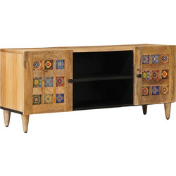 VidaXL Ντουλάπι TV με ράφι Φυσικό 105 x 33 x 46 εκ. Στερεό ξύλο μάνγκο