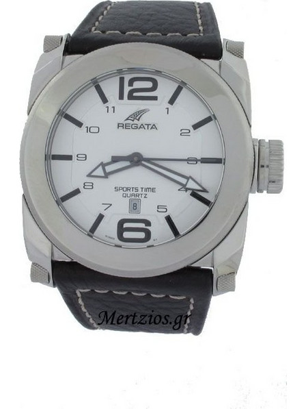 Regata Sports Time Quartz Date Watch Ανδρικό Ρολόι με Καφέ Δερμάτινο Λουράκι R14003/1