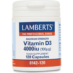 Lamberts Vitamin D3 4000iu 100μg 120 Κάψουλες