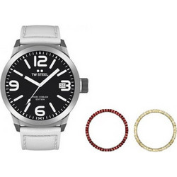 TW Steel Marc Coblen TWMC22 SET Ανδρικό Ρολόι με Λευκό Δερμάτινο Λουράκι 79