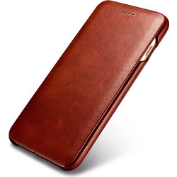 Θήκη ICARER FOLIO Δερμάτινη Curved Edge VINTAGE για Apple iPhone 6 PLUS, 6S PLUS - ΚΑΦΕ
