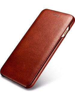 Θήκη ICARER FOLIO Δερμάτινη Curved Edge VINTAGE για Apple iPhone 6 PLUS, 6S PLUS - ΚΑΦΕ