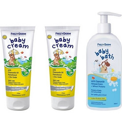Frezyderm Frezybox: 2x Frezyderm Baby Cream για την Αλλαγή Πάνας (175ml) & Baby Bath Αφρόλουτρο (300ml) (2x187 & 255)