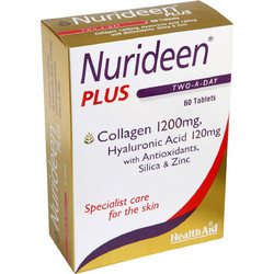 Health Aid Nurideen Plus Πεπτίδια Κολλαγόνου με Υαλουρονικό Οξύ 60 Ταμπλέτες