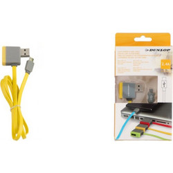 Dunlop Καλώδιο USB 2.0 σε microUSB Υψηλής Ταχύτητας φόρτισης και συγχρονισμού Loop 1m για Smartphone, 90057 Κίτρινο - Dunlop