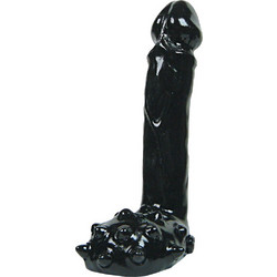 All Black Ρεαλιστικό Dildo με Βεντούζα & Όρχεις 19cm Μαύρο