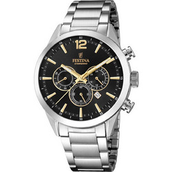 Festina Ανδρικό Ρολόι Χρονογράφος με Ασημί Μεταλλικό Μπρασελέ F20343/4