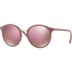 Vogue VO5166S 25655R Γυναικεία Γυαλιά Ηλίου Στρογγυλά Κοκάλινα Ροζ με Ροζ Καθρέπτη Φακό