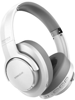 SonicGear Airphone ANC 3000 W. Ασύρματα Bluetooth Ακουστικά Over Ear με Noise Canceling Light Γκρι