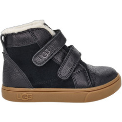 UGG Rennon Παιδικά Μποτάκια Μαύρα με Σκρατς και Γούνα 1104989T-BLK