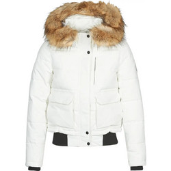 Superdry Everest Γυναικείο Μπουφάν Χειμωνιάτικο Bomber Κοντό Λευκό W5010303A-39E