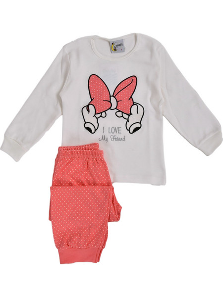 Galaxy Minnie Παιδική Πιτζάμα Βαμβακερή Χειμωνιάτικη Κόκκινη 115-20