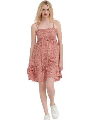 Funky Buddha Mini Καλοκαιρινό Καθημερινό Φόρεμα Ροζ FBL005-119-13