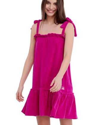 Funky Buddha Mini Καλοκαιρινό Καθημερινό Φόρεμα Φούξια FBL005-136-13
