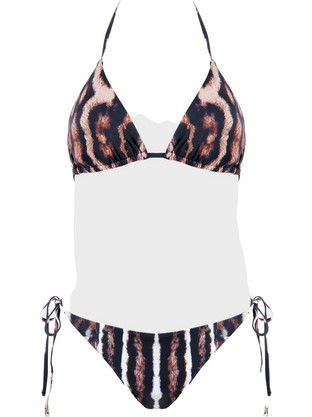 Gsecret Bikini Set Τριγωνάκι με Ενίσχυση Animal Print Καφέ 5059-22193