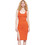Funky Buddha Rib Midi Καλοκαιρινό Καθημερινό Φόρεμα Πορτοκαλί FBL007-100-13