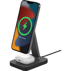 Mophie Snap+ 2in1 Ασύρματος Φορτιστής Qi Pad 15W Grey