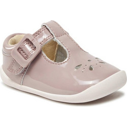 Clarks Παιδικές Μπαλαρίνες Λουστρίνι με Ρυθμιζόμενο Λουράκι Ροζ 26143463