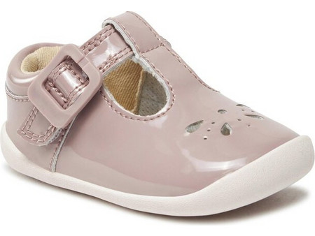 Clarks Παιδικές Μπαλαρίνες Λουστρίνι με Ρυθμιζόμενο Λουράκι Ροζ 26143463
