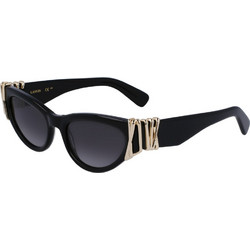 Lanvin LNV664S-001 Ανδρικά Γυαλιά Ηλίου Οβάλ Κοκάλινα Μαύρα με Μαύρο Polarized Φακό