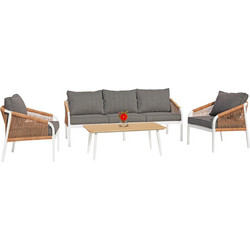HomeMarkt Drimm Σετ Σαλόνι Κήπου Αλουμίνιο 4τμχ Μπεζ HM6056.01