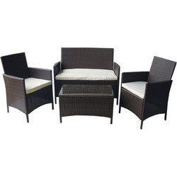 Genomax Σετ Σαλόνι Κήπου Rattan 4τμχ Καφέ 1219921110
