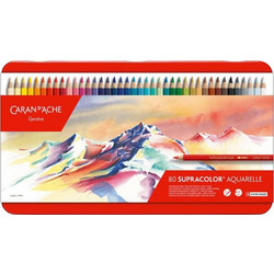 Caran d'Ache Supracolor Aquarelle Κασετίνα Ξυλομπογιές Ακουαρέλας Σετ 80τμχ