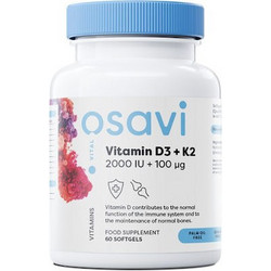 Osavi Vitamin D3 & K2 2000iu 60 Μαλακές Κάψουλες
