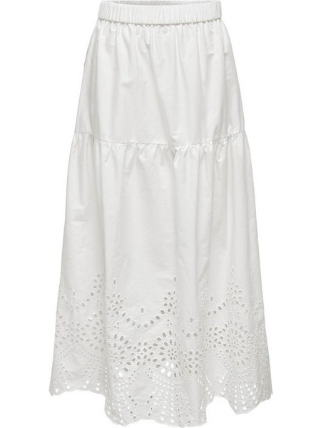 Only Roxanne Υφασμάτινη Μάξι Φούστα 15319141 White