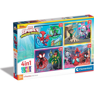Παιδικό Puzzle Clementoni Super Color 4 in 1 Marvel Spidey & Οι Απίθανοι Φίλοι Του 12 + 16 + 20 + 24 Κομμάτια