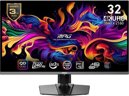 MSI MPG 321URX QD-OLED HDR Gaming Monitor 31.5" 3840x2160 4K UHD 240Hz 0.03ms